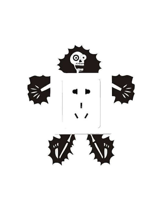 Lichtschalter Wandsticker Steckdose Figur Skelett Elektrizität 14,5x12 Stk14 Oem
