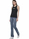Damen Leggings Hohe Taille Blau