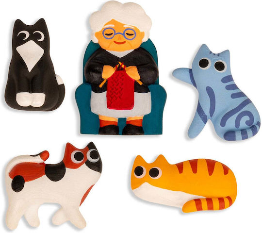 Kikkerland Cat Lady Magnet Set 5 Cute Cat Design Magnets