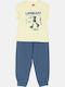 Kids Sweatpants Set Blue-grey, Yellow 2pcs Urban Adventure
