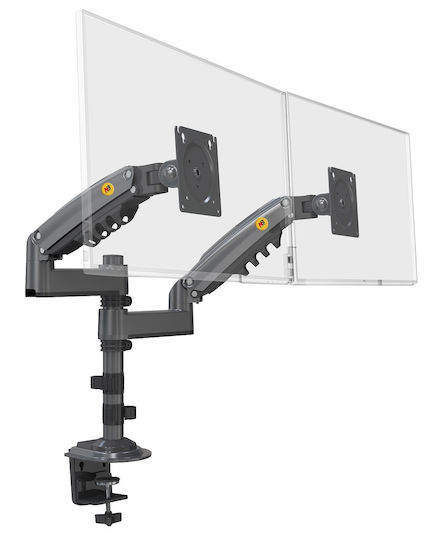 NBmounts H180 Стойка за 2 Монитори до 27" с Рамо Черна