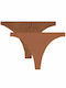 Modal Fimelle Women's String 2Pack Seamless Caramel