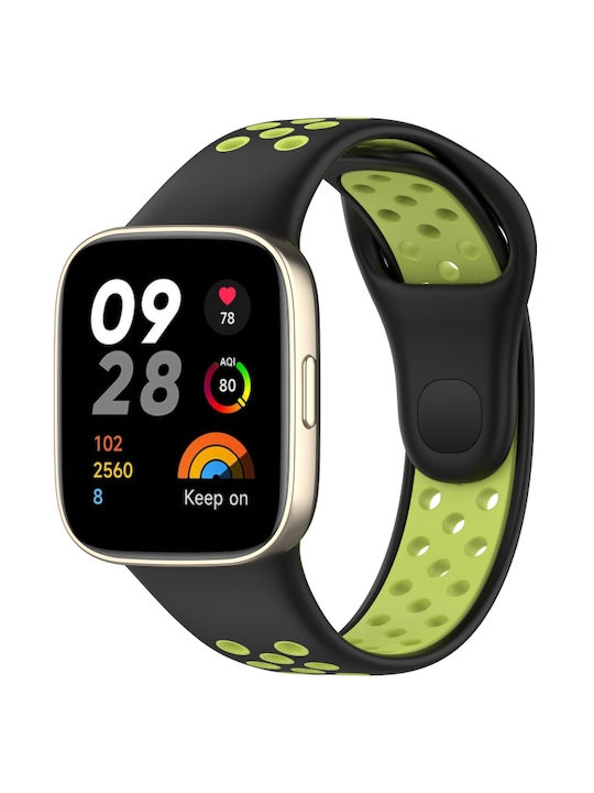 Redmi Watch 3 Sports Λουράκι Ρολογιών Σιλικόνης Δύο Χρωμάτων Μαύρο+πράσινο