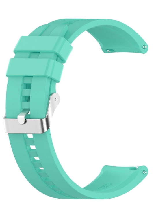 Huawei Watch GT 3 46mm/GT 22mm Runner Silbernes Silikonverschluss-Uhrenarmband Aurora Blau