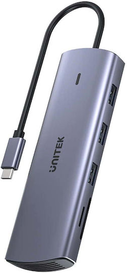 Unitek D1113A USB-C Docking Station με HDMI 4K PD Ethernet Γκρι