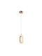 Eurolamp Hanging Ceiling Light Gold LED with Warm White Light 12x125x24cm