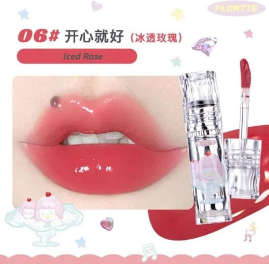Limited Edition Lip Gloss Flortte Lip Gloss 2.6g Shade 06 Iced Pink