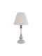 Ankor Metal Table Lamp with Beige Shade and Gray Base