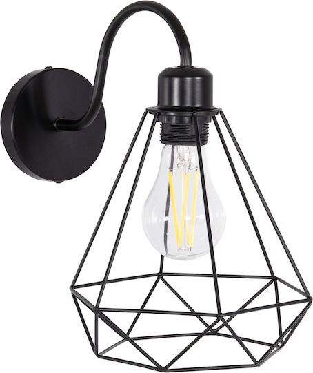 HomeMarkt Milid Leuchte Wand mit Fassung E27 Schwarz 20cm