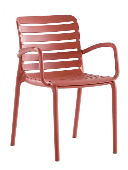 Gartenstühle Polypropylen Parma Rote 56x56x82cm