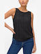 Damen Bluse Ärmellos Black