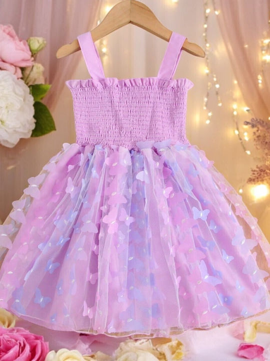 Kinderkleid Ärmellos Tüll Lilac