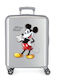 Disney Mickey Joyful Παιδική Βαλίτσα Ταξιδίου Καμπίνας Σκληρή Ασημί με 4 Ρόδες Ύψους 55εκ.