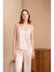 Damen Bluse Ärmellos Pink