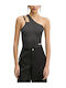 Women's Blouse with One Shoulder Black