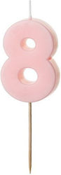 Number 8 Candle Pink