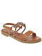 Damen Flache Sandalen Braun