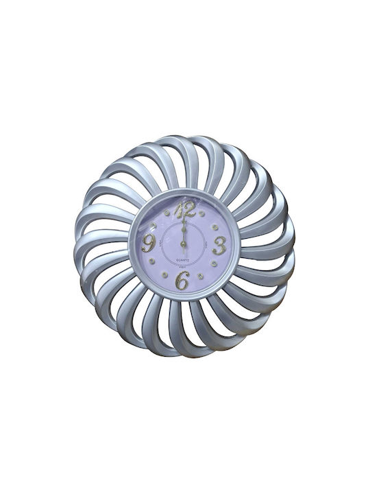 Ceas de Perete Plastic Argintiu Ø50cm 69202409