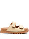 Women's Flat Sandals in Beige Color