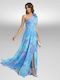 Καλοκαιρινό Maxi Φόρεμα για Γάμο / Βάπτιση Dreamly Blue
