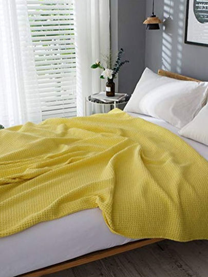 Sunshine Eliot Pique Blanket Double 220x240cm Yellow