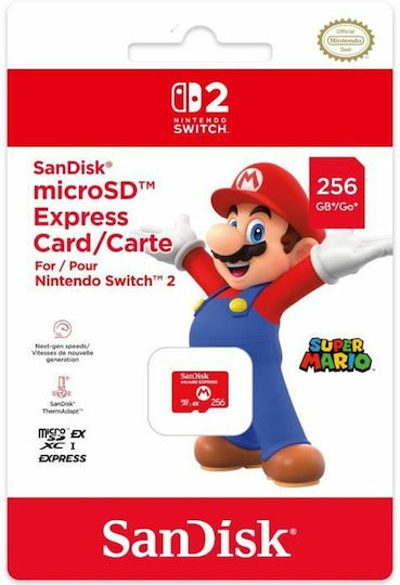 Sandisk Nintendo Switch 2 Mario Logo microSDXC 256GB 880MB/s