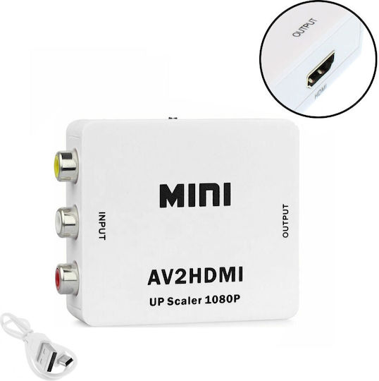 ATC 111158 Μετατροπέας RCA female σε HDMI female Κόκκινο