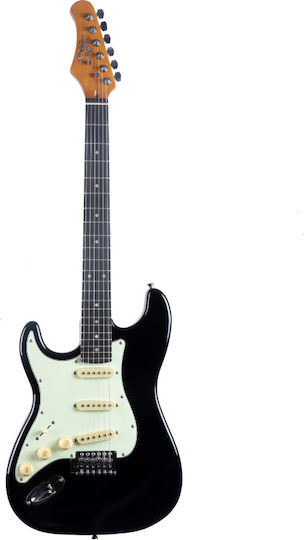 Eko Електрическа Китара за Левичари Stratocaster Черен