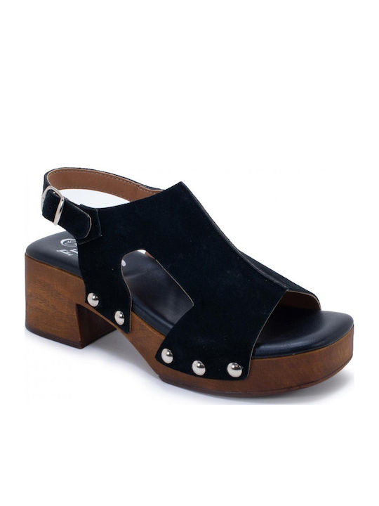 Fresia Leather Sandals Black