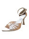 Stoff Sandalen Beige