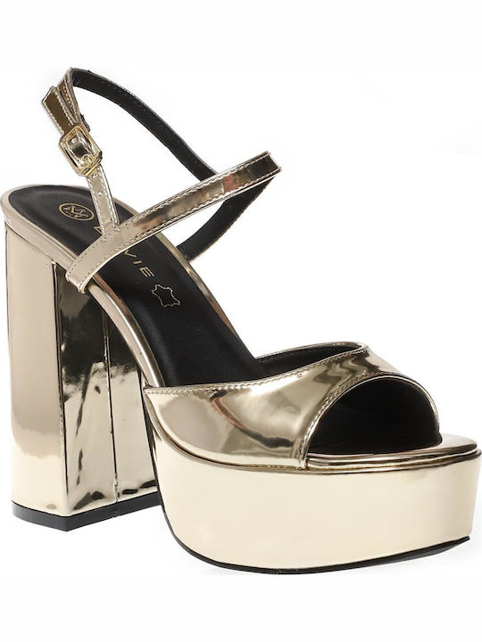 Envie Shoes Sandals from Patent Leather Gold