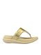 Women's Flat Sandals in Gold Color