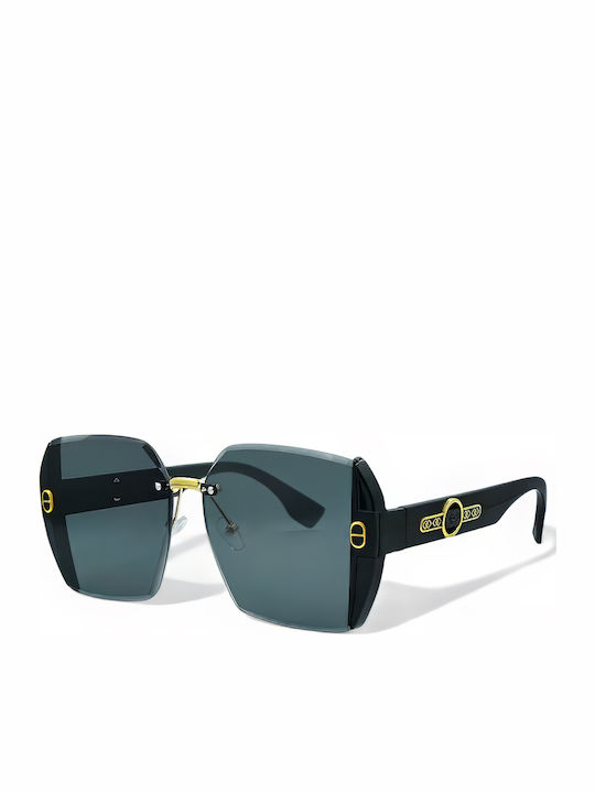 Optosquad Women's Sunglasses with Gold Metal Frame and Gray Lens 10041