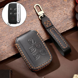 Hallmo Car Cowhide Δερμάτινο Προστατευτικό Κάλυμμα Κλειδιού Θήκη Κλειδιού Land Rover Discovery 5 A Style Μαύρο