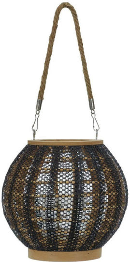 General Trade Φαναράκι Ξύλινο Μαύρο 21x21x21εκ.