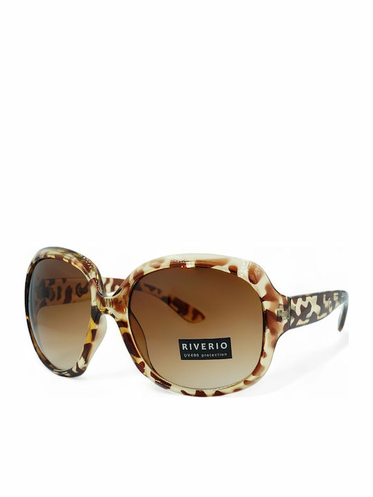 Riverio Women's Sunglasses with Brown Tartaruga Plastic Frame and Brown Gradient Lens 20383
