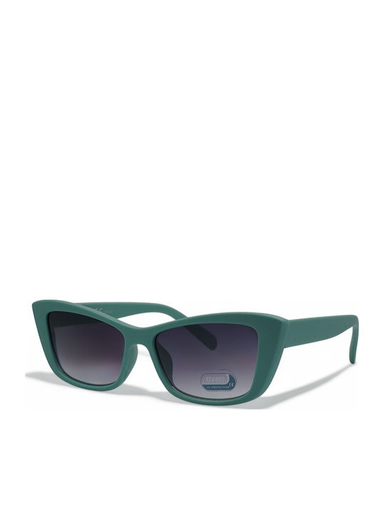 Optosquad Women's Sunglasses with Green Plastic Frame and Turquoise Gradient Lens F80444
