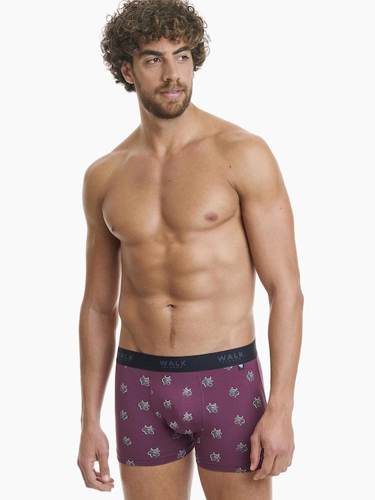 Men's Boxer Burgundy with Patterns