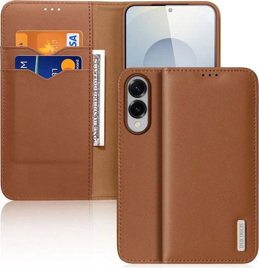 Dux Ducis Hivo Buchen Sie Leder / Silikon Braun (Galaxy S25)