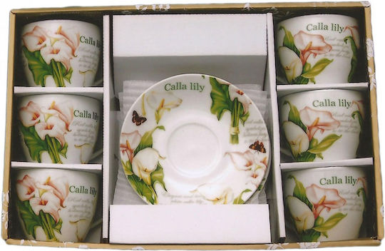 Galifas Set of Cups Coffee Porcelain Multicolored 90ml 12pcs