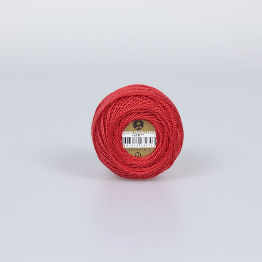 Embroidery Thread Ball Madame Tricote Coton Perle No8 Cotton Red 077 10g 80m