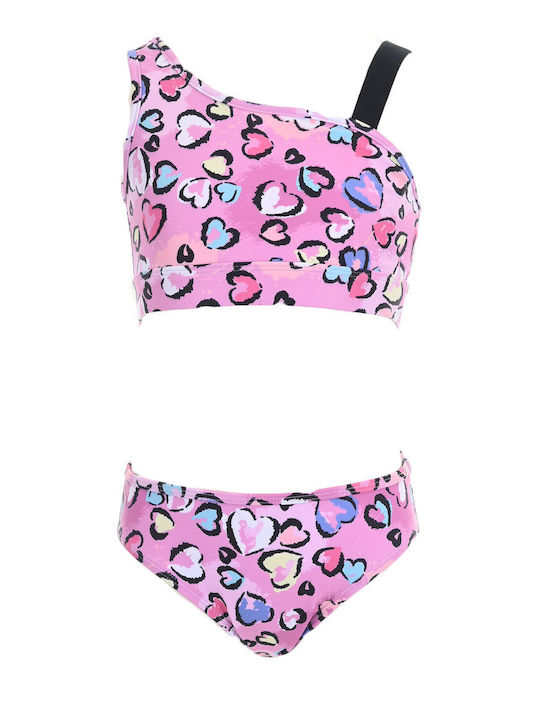 Joyce Hearts Kinder Badeanzug Bikini Pink