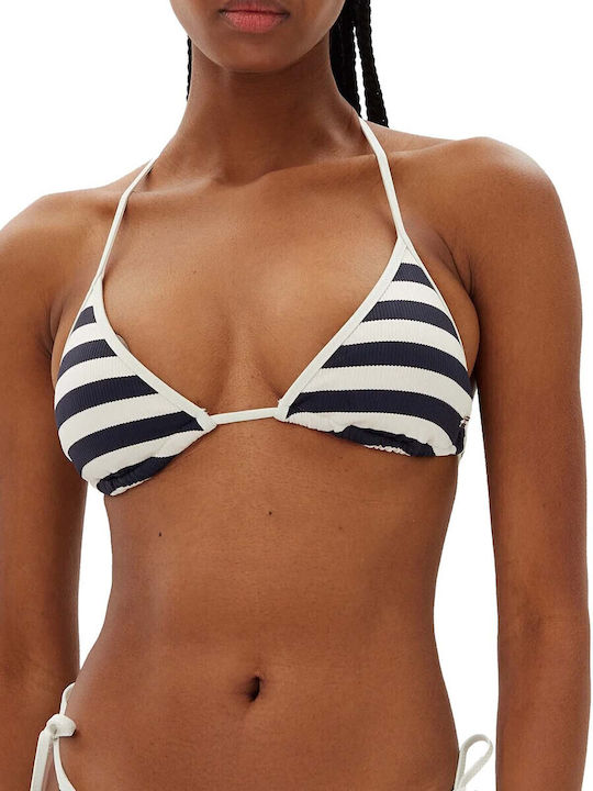 Triangle Bikini Top Blue Striped