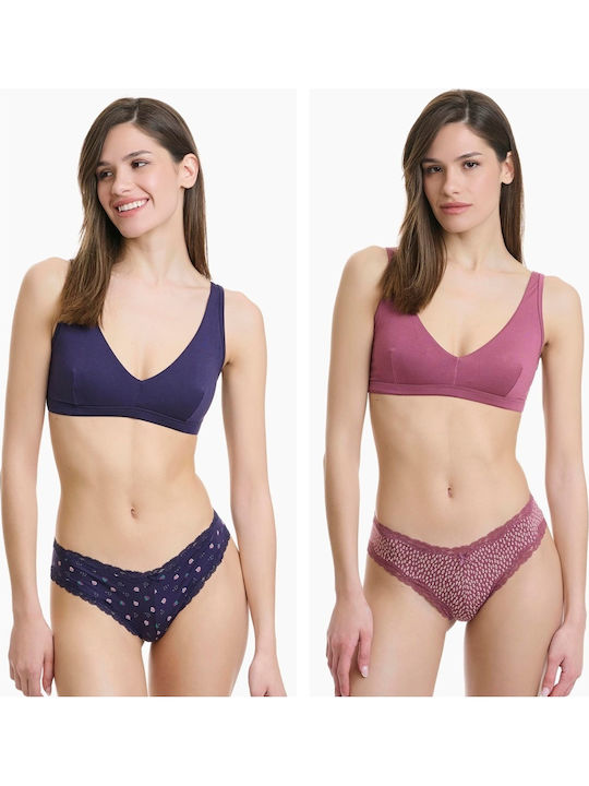 Walk Bamboo Damen Brasilien 2Pack mit Spitze