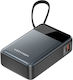Vention Power Bank 20000mAh 65W με Θύρα USB-A και Θύρα USB-C Μαύρο