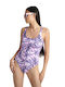One Piece Swimsuit Floral Salmon