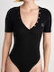 Staff Damen Baumwoll-Bodysuit Slim Fit 63-016.053 Schwarz 63-016.053