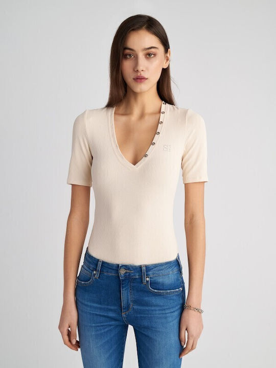 Body din bumbac pentru femei Staff Slim Fit 63-016.053 Alb Off 63-016.053 Body din bumbac pentru femei Staff Slim Fit 63-016.053 Alb Off 63-016.053