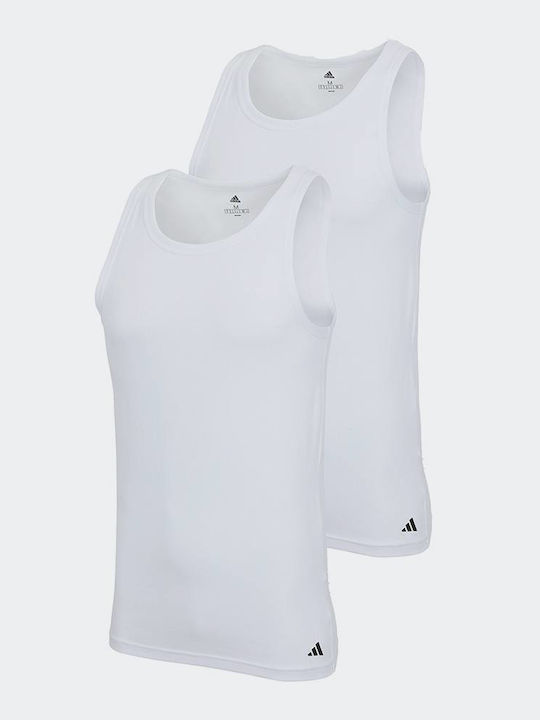 Men's Undershirts Short-sleeved in White Color 2Pack