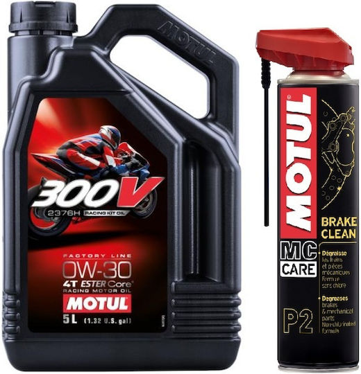 Motul 300v 0W-30 Λάδι Μοτοσυκλέτας για Τετράχρονους Κινητήρες 5lt